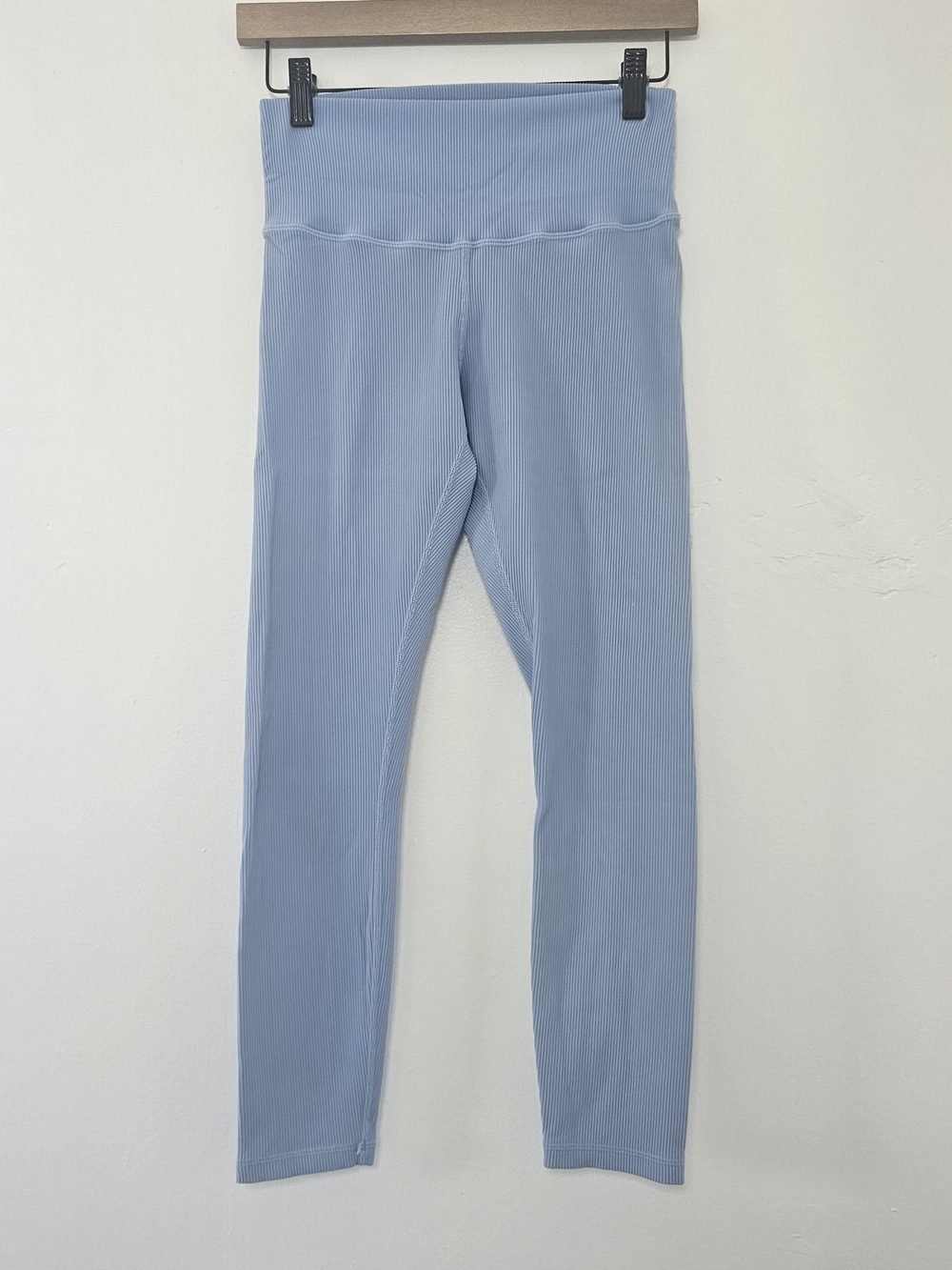 J80 Fit High-Waist Ribbed Leggings in Sky Blue
